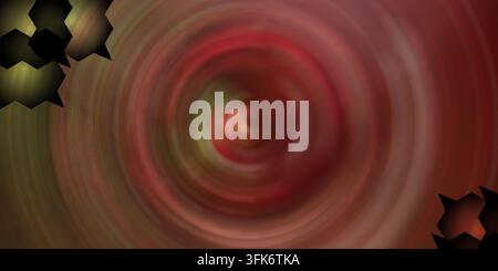 Abstract dark red and brown background with radial motion blur and geometric star shapes Stock Photo
