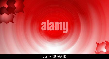 Abstract background with intense red circular motion blur and geometric shapes in corners Stock Photo