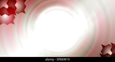 Abstract background with circular motion blur and geometric shapes in red and white Stock Photo