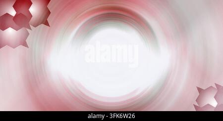 Abstract background with circular motion blur and geometric shapes in red and white Stock Photo