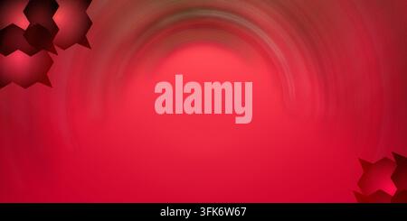 Abstract red background with circular motion blur and geometric shapes in corners Stock Photo