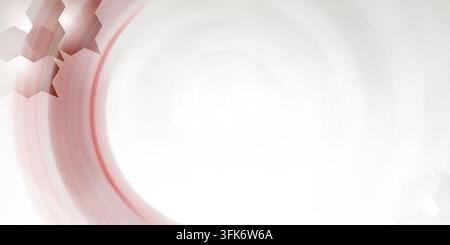 Abstract background with soft red circular motion blur and geometric shapes in the corner Stock Photo