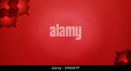 Abstract red background with smooth gradient and geometric speech bubble shapes in the corners Stock Photo