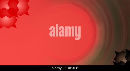 Abstract red background with radial motion blur and geometric speech bubble shapes in corners Stock Photo