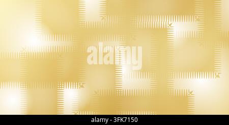 Abstract background with overlapping rectangular shapes and jagged edges in golden yellow and white gradient colors Stock Photo