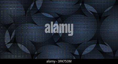 Abstract seamless pattern background with dark overlapping circles vector illustration Stock Photo