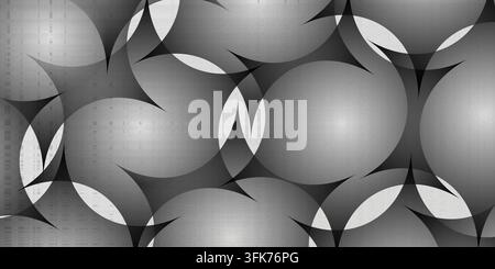 Abstract bright grey textured background with overlapping circular geometric patterns Stock Photo