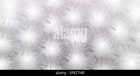 Abstract geometric background with repeating starburst patterns in shades of silver and grey Stock Photo