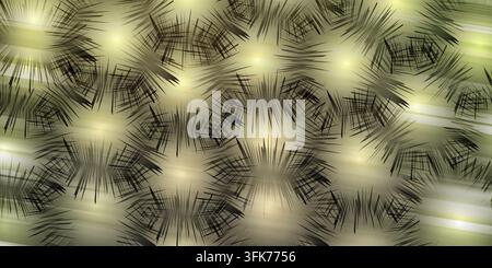Abstract geometric background with repeating starburst patterns in shades of gold and olive Stock Photo