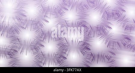Abstract purple background with spiky starburst patterns and soft glowing light effects Stock Photo