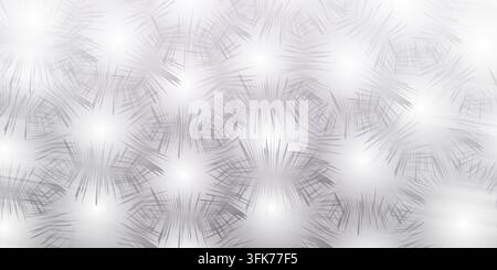 Abstract background with repeating starburst patterns in monochrome grey and white Stock Photo