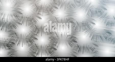 Abstract dark background with glowing starburst or flower patterns in a seamless geometric arrangement Stock Photo