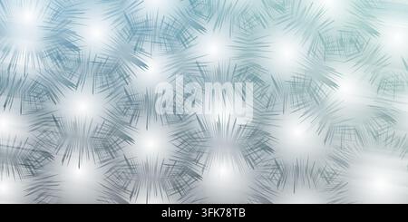 Abstract background with blue and grey spiky starburst patterns and soft light gradient Stock Photo