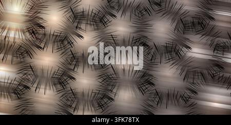 Abstract background with dark spiky starburst patterns and metallic brown gradient texture Stock Photo