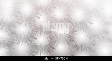 Abstract background with repeating geometric starburst patterns in monochrome grey and white Stock Photo