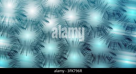 Abstract background with dark spiky geometric radial patterns and vibrant cyan blue gradient light effects Stock Photo