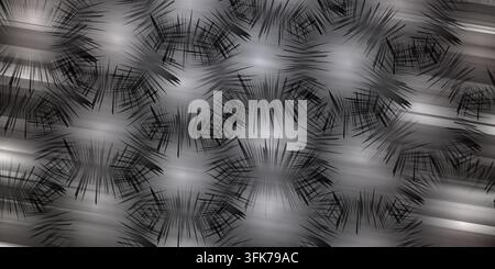 Abstract background with dark spiky starburst patterns and metallic gradient texture Stock Photo