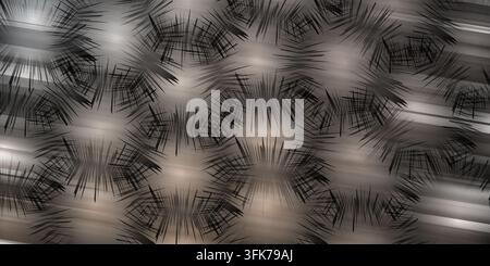 Abstract background with dark spiky starburst patterns and soft metallic gradient light effects Stock Photo