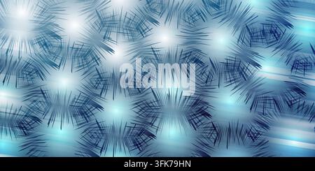 Abstract background with repeating starlike geometric shapes in blue and cyan gradient tones Stock Photo