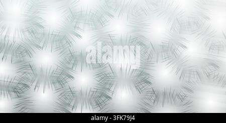 Abstract grey background with repeating starburst or snowflake patterns and soft radial gradients Stock Photo