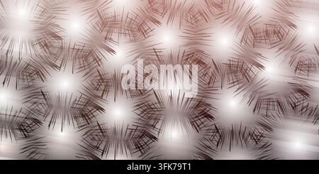 Abstract background with repeating geometric starburst patterns in dark brown and white gradients Stock Photo