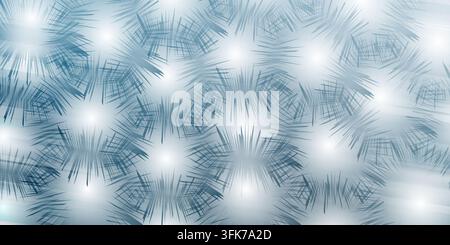 Abstract geometric pattern with blue starburst shapes and soft glowing light effects on a textured background Stock Photo