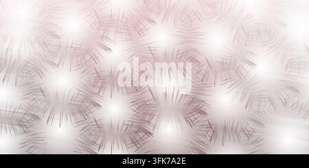 Abstract background with repeating starburst patterns in soft pink and white tones, creating a delicate and modern geometric texture Stock Photo