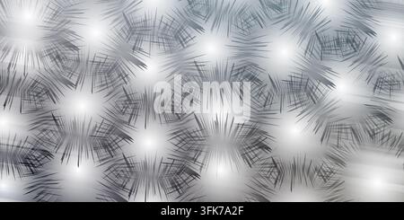 Abstract background with repeating starburst patterns in monochrome grey tones, creating a dynamic and textured geometric effect Stock Photo
