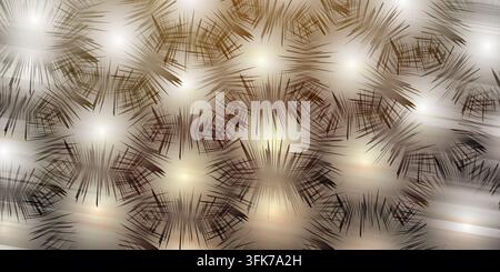 Abstract background with repeating starburst patterns in rich brown and golden tones, creating a warm and sophisticated texture Stock Photo