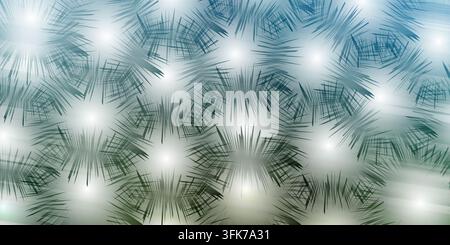 Abstract background with repeating starburst patterns in gradient blue and green tones, creating a dynamic geometric effect Stock Photo