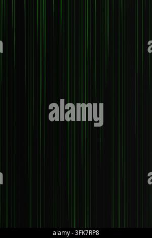 Abstract black background featuring glowing green lines and smooth flowing shapes. Futuristic digital design suitable for technology, cybersecurity, d Stock Photo