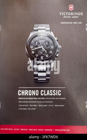 2012 the Victorinox Swiss Army Chrono Classic men's chronograph watch ad Stock Photo