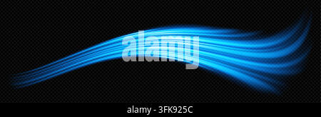 Background effect cold and flow wind air with wave light clean. Cool fresh conditioner and swirl smoke arrow with swoosh blue vector. Water speed png Stock Vector