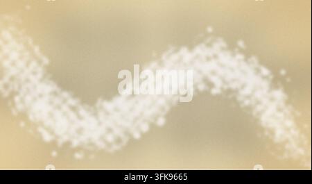 An abstract earthy brown background adorned with a textured, dotted white wave pattern flowing across the center. Stock Photo