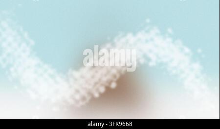 An abstract pastel blue background featuring a textured white dotted wave pattern sweeping across the design. Stock Photo