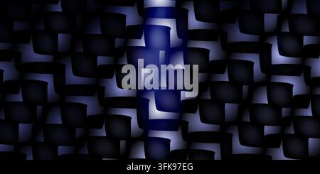 Abstract geometric pattern with dark shapes layered over a glowing blue and white gradient background creating central depth. Stock Photo