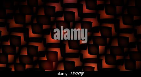 An abstract digital illustration featuring overlapping geometric shapes and curves with a warm color gradient transitioning from deep red to dark. Stock Photo