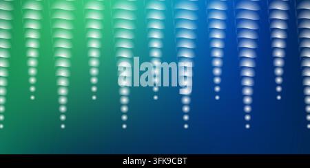 An abstract background featuring vertical columns of glowing spheres transitioning from green to blue, creating a smooth and modern gradient effect. Stock Photo