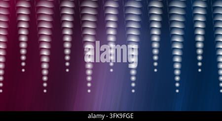 An abstract digital background featuring vertical columns of glowing white spheres against a smooth gradient transitioning from deep red to blue. Stock Photo