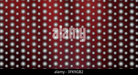 A digital abstract background featuring a grid of glowing white spheres set against a smooth, deep red gradient backdrop. Stock Photo
