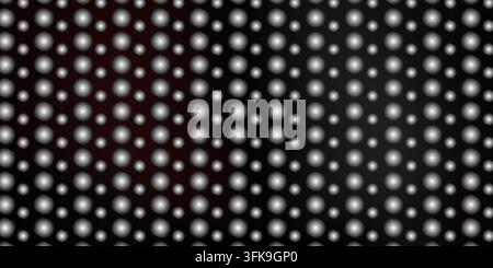 A digital abstract pattern featuring a grid of glowing white circular spheres set against a deep, dark red gradient background. Stock Photo