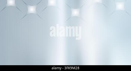 A sleek and professional silver metallic-style background featuring a smooth gradient and glowing star shapes along the top edge. Stock Photo