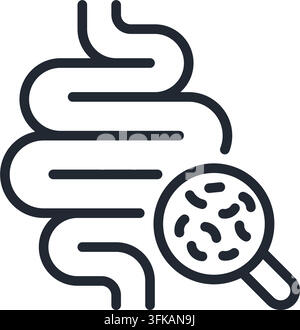 Intestines with a sign of good bacterial flora. stock illustration Stock Vector