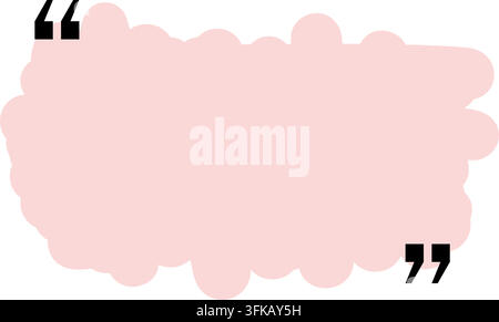 Quote box title isolated. Pink brush stroke speech quotation mark frame. Text talk info message box border. Dialog mark speech quotes icon. Vector png Stock Vector