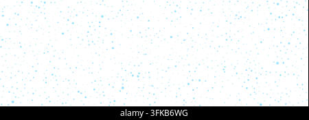 Winter snowfall seamless pattern overlay. Light blue falling snow flakes background. Repeating flying ice particle blizzard wallpaper. Vector repeated snowflakes, ice dots and frozen specks patern Stock Vector