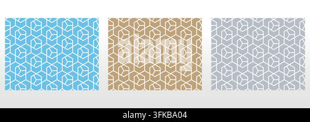 Set of abstract geometric patterns. Seamless vector backgrounds. Colored ornaments Graphic modern patterns Simple lattice graphic design Stock Vector