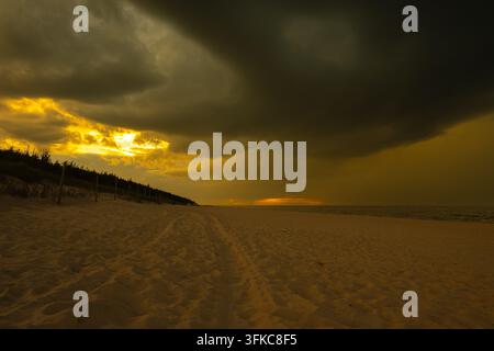 approaching storm front over the beach Stock Photo