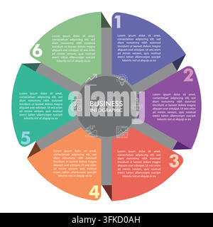 Business Infographic Circular Design Template Stock Vector