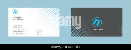 Modern Business Card Design Template White Front, Black Back Stock Vector