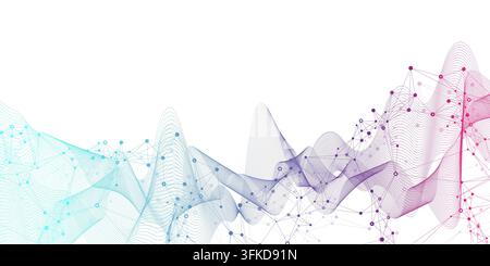 Colorful molecules background. DNA helix, DNA strand, DNA Test. Molecule or atom, neurons. Abstract structure for science or medical background Stock Photo